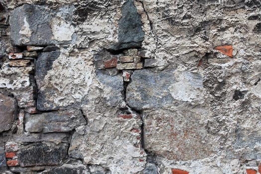 Very old damaged wall with cracks. Good as textured background.