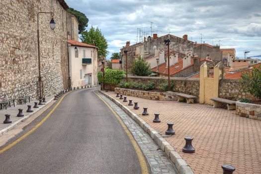 Old center of Cannes city, France.