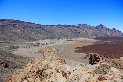 Martian desert landscape, national park El Teide, Tenerife, Canaries.