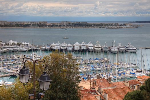 Cannes during springtime before festival, tungsten day.