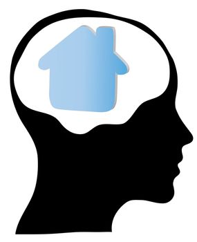 A concept for Dream Home, where Thinking head silhouette is shown