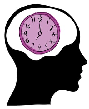 clock of the human mind, Isolated over background