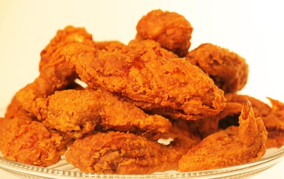Plate of delicious country fried chicken.
