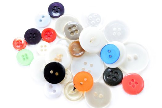Mixture of buttons isolated on a white background.