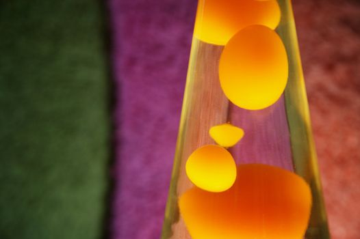 Lava lamp with yellow contents.