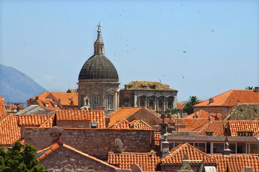 Old orange roof tiles from Dubrovnik