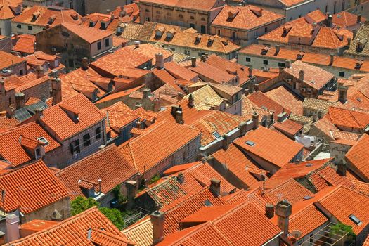 Old orange roof tiles from Dubrovnik