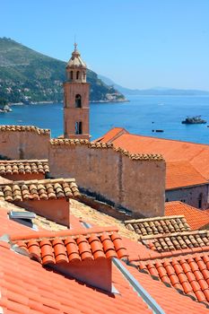 Old orange roof tiles from Dubrovnik