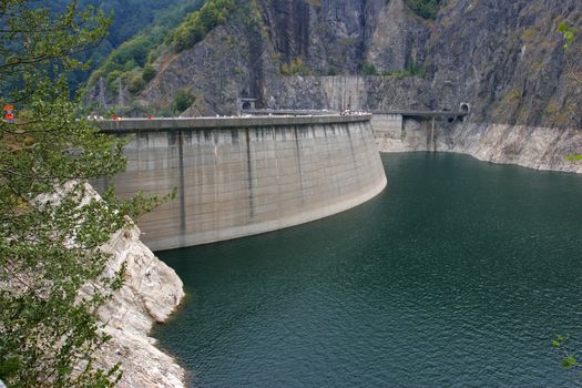 Bicaz Dam holding an artificial lake, Romania