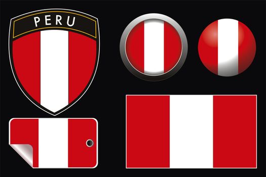 peru grest flag with web button and label