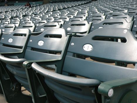 Empty sports stadium seating