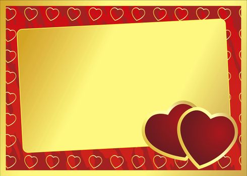 valentine red and gold  card