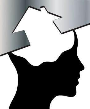 A concept for Dream Home, where Thinking head silhouette is shown