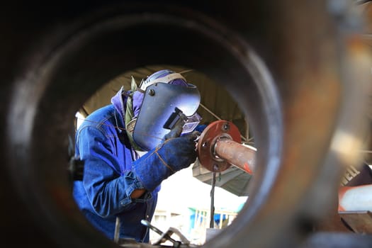 welder at factory work