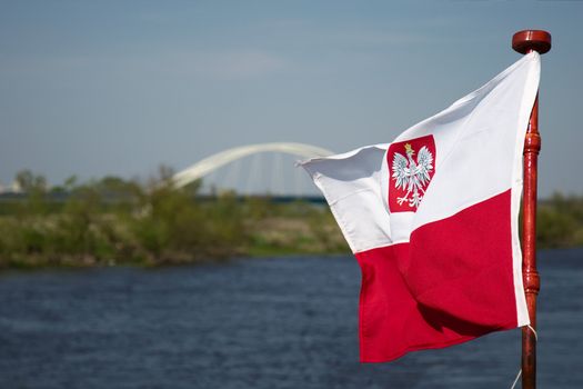 Coat of arms on Polish Flag.