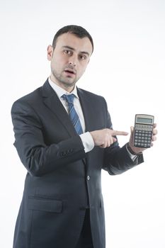 Businessman calculating