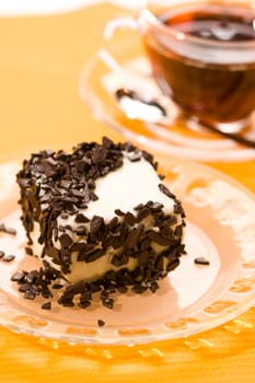 sweet series: fancy cake with chocolate crumb