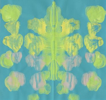 Colorful inkblot art, similar to Rorschack's psykological tests