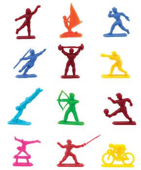 Colorful plastic sport figurines depicting olympic activities