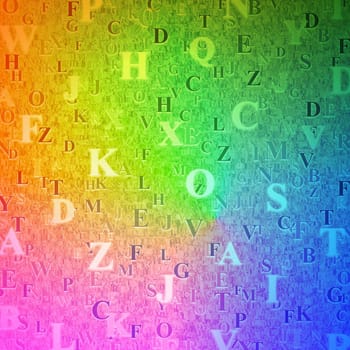Abstract colourful background with letters