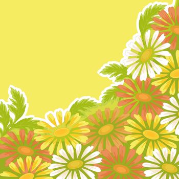 Floral holiday background, pattern with chamomile flowers.