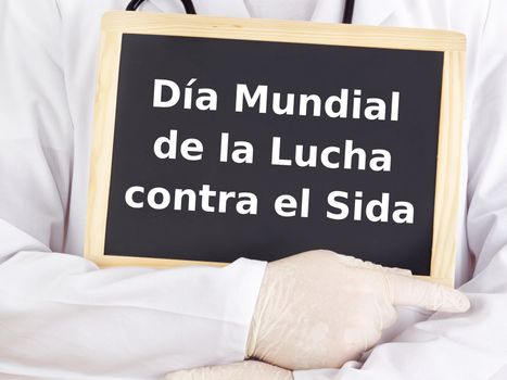 Blackboard : World AIDS Day : Spanish language