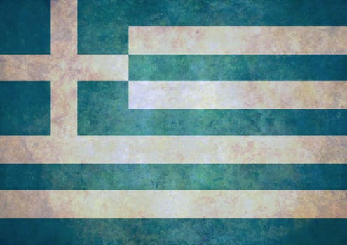 Illustrated grunge flag of Greece