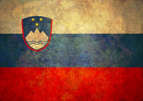 Illustrated grunge flag of Slovenia
