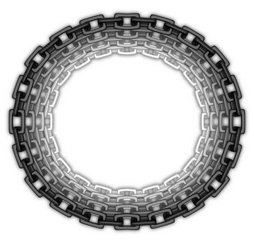 Illustration of a oval frame made of chain links