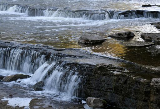 A closeup shot of part of Sauble Falls, in Ontario, Canada.