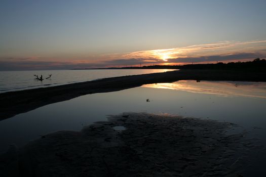 A sunset at Port Burwell provincial park.