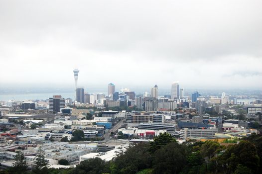 Auckland city center view from Mount Eden, New Zealand