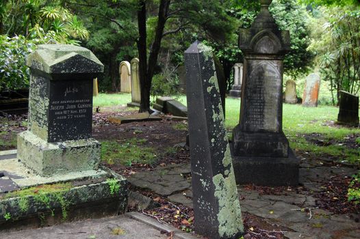 Old cemetery monuments, Auckland, New Zealand