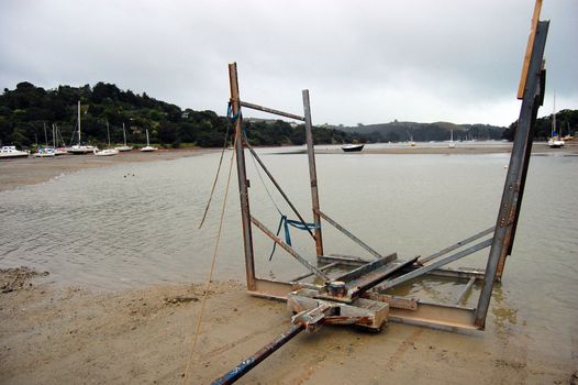 Sailboat lift, Waiheke Island, New Zealand