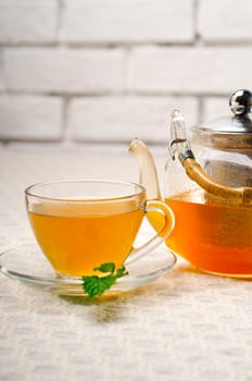 fresh brewed selection of tea clodeup macro
