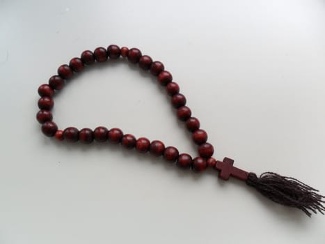Wooden beads with a cross