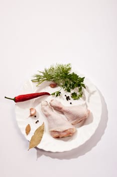 food series: raw chicken legs with spicery