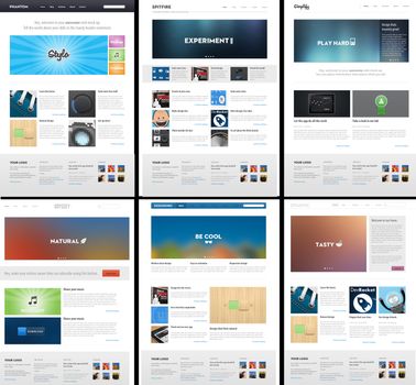 6 Website Page Template Layouts for web and mobile applications - Professional Web Design
