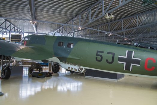 heinkel he 111 was a medium heavy bomber produced by heinkel flugzeugwerke, which was developed in 1933, the pictures are shot in march 2013 by norwegian armed forces aircraft collection which is a military aviation museum located at gardermoen, north of oslo, norway.