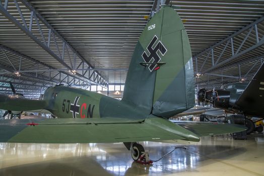 heinkel he 111 was a medium heavy bomber produced by heinkel flugzeugwerke, which was developed in 1933, the pictures are shot in march 2013 by norwegian armed forces aircraft collection which is a military aviation museum located at gardermoen, north of oslo, norway.