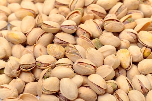 Shelled Pistachios Nuts, closeup background