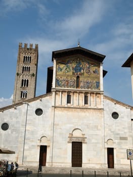Lucca - San Frediano Church 13th Century Ascension mosaic by Berlinghieri.