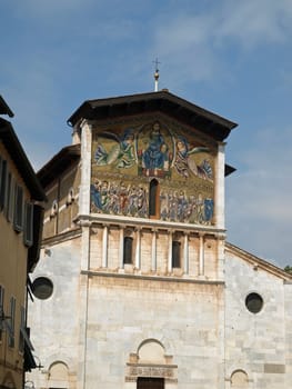 Lucca - San Frediano Church 13th Century Ascension mosaic by Berlinghieri.