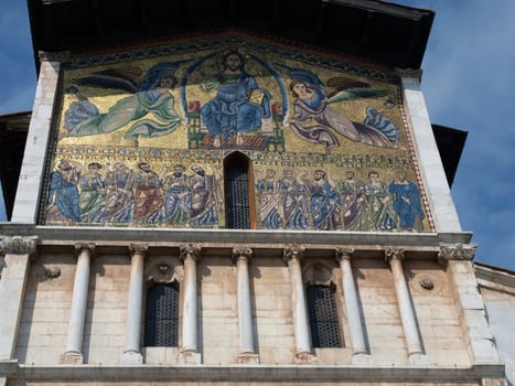 Lucca - San Frediano Church 13th Century Ascension mosaic by Berlinghieri.