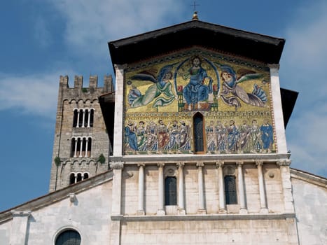Lucca - San Frediano Church 13th Century Ascension mosaic by Berlinghieri.