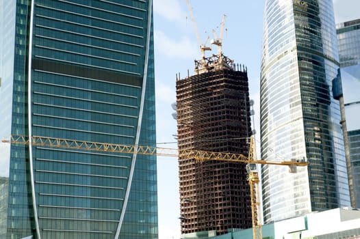 Skyscraper building in Moscow business center, Russia 2011