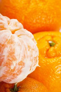 Closeup view of ripe tangerines