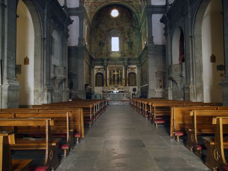 Lucca - Santi Paolino e Donato Church, interior. Puccini worked as an organist at the Chiesa dei S. Paolino (1515) and his first composition "La Messa a Quattro Voci" was performed here in 1881