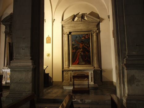 Lucca - Santi Paolino e Donato Church, interior. Puccini worked as an organist at the Chiesa dei S. Paolino (1515) and his first composition "La Messa a Quattro Voci" was performed here in 1881