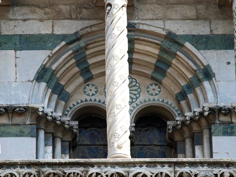 San Michele in Foro church - Lucca , Tuscany. San Michele in Foro is a Roman Catholic basilica church in Lucca. It was built over the former Roman forum. It is dedicated to Archangel Michael.